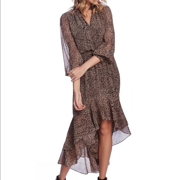 BRAND NEW! 1. STATE Leopard Print Ruffle Dress - Picture 1 of 4